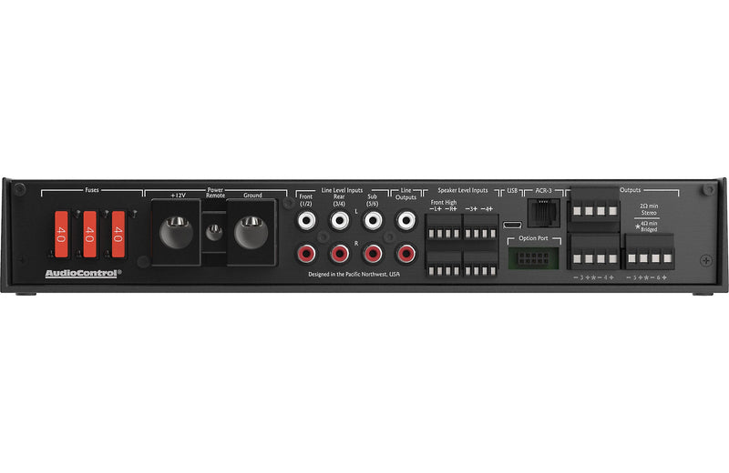 AudioControl D-6.1200 D Series 6-channel car amplifier with digital signal processing — 125 watts RMS x 6