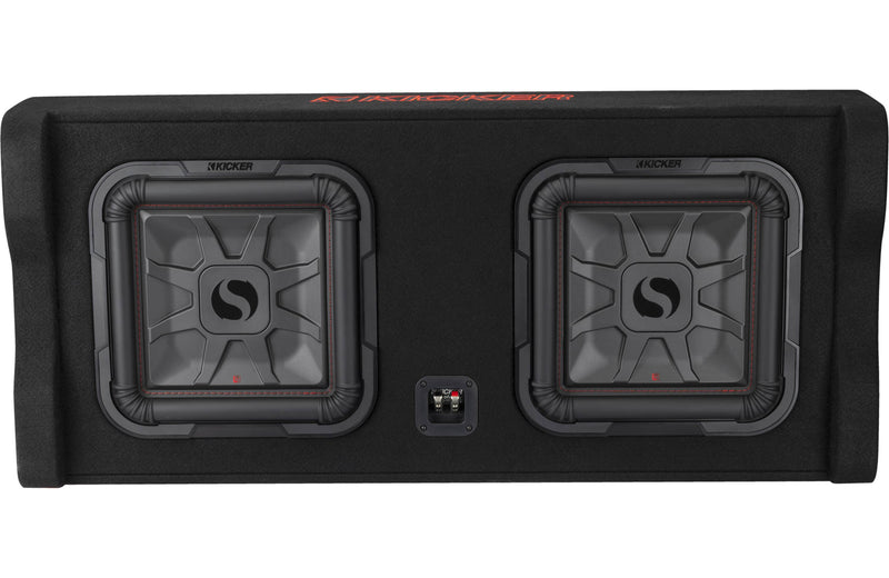 Kicker 49DL7TDF122 2400W Sealed downward-firing enclosure with two L7T 12" shallow-mount square subwoofers