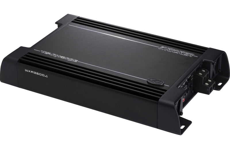 Kicker 49WXA3600.1 Warhorse mono subwoofer amplifier — 3600 watts RMS x 1 at 1 ohm