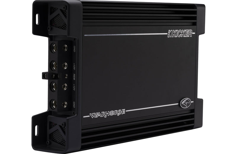 Kicker 49WXA3600.1 Warhorse mono subwoofer amplifier — 3600 watts RMS x 1 at 1 ohm