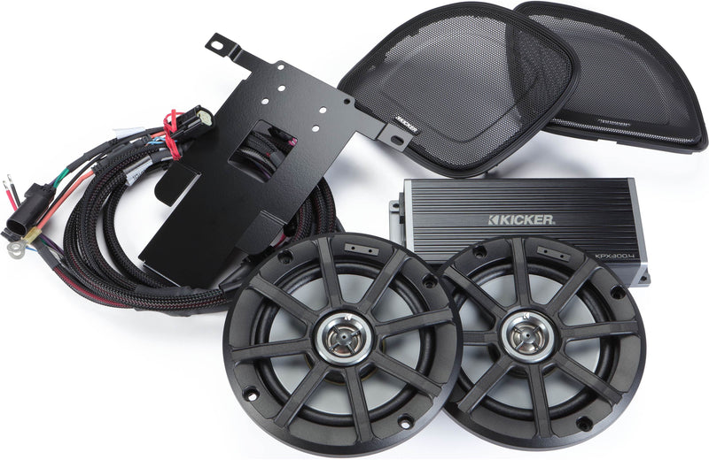 Kicker 50HDR154 Audio kit with 6-1/2" speakers, amplifier, and harnesses for select 2015-up Harley-Davidson Road Glide models Kicker