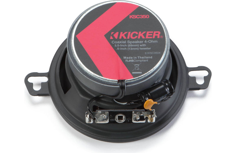 Kicker 51KSC350 3.5-Inch (89mm) Coaxial Speakers w/.5-Inch (13mm) tweeters, 4-Ohm