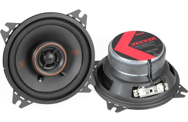 Kicker KSC404 4-Inch (100mm) Coaxial Speakers w/.5-Inch (13mm) tweeters, 4-Ohm