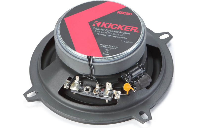 Kicker 51KSC504 KS Series 5.25-Inch (130mm) Coaxial Speakers w/.75-Inch (20mm) tweeters, 4-Ohm