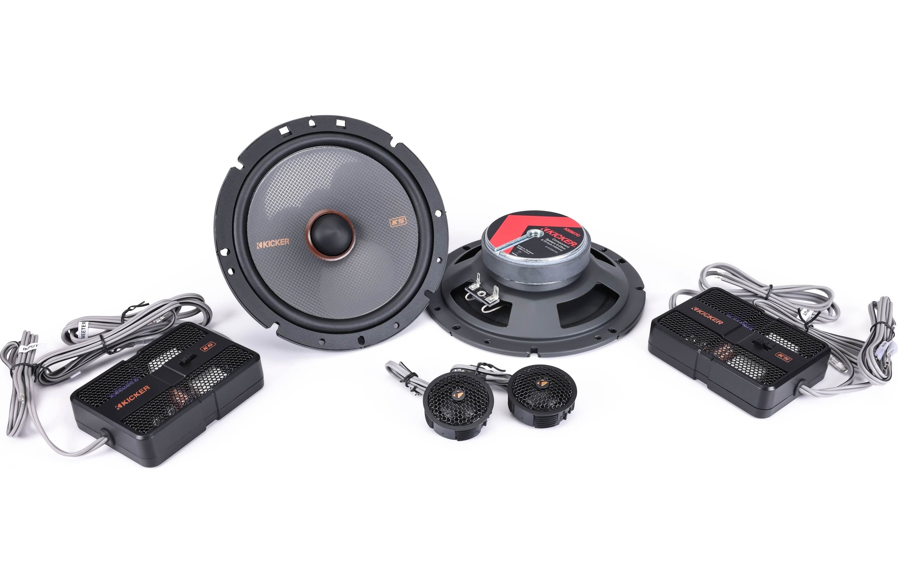 KICKER KS Series 6x9 2-Way Component Speakers + Damping Kit Bundle - 4 Ohm Car Audio Upgrade