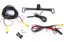 License-plate-mount backup camera with parking lines
