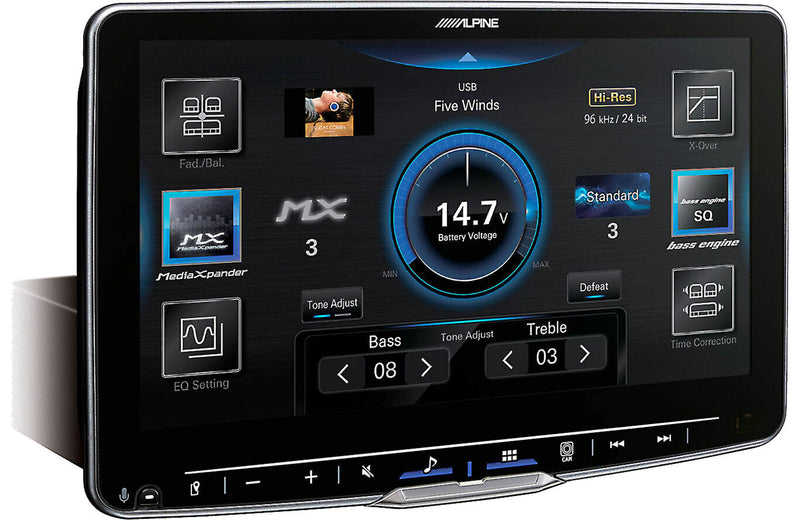 Alpine Halo9 iLX-F509 Digital multimedia receiver — a 9" touchscreen that fits in a DIN dash opening (does not play discs)