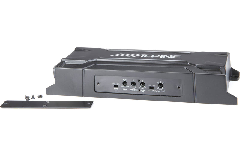 Alpine KTA-30MW Tough Power Pack Compact all-weather mono subwoofer amplifier — 300 watts RMS x 1 at 2 ohms