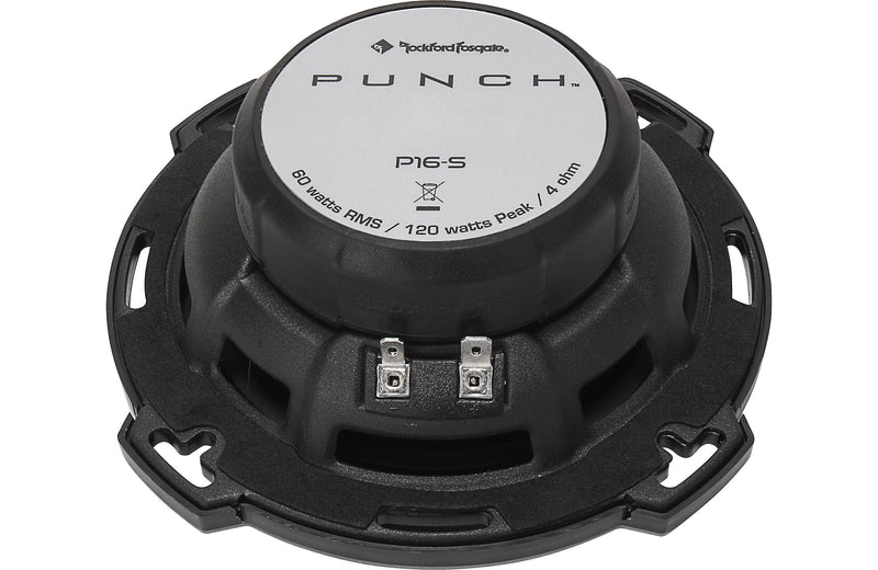 Rockford Fosgate P16-S Punch 6" Component Car Speakers – 2-Way System with Separate Tweeters & Crossovers, 120 Watts