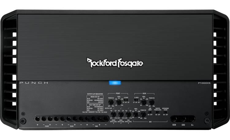 Rockford Fosgate Punch P1000X5 5-channel car amplifier — 75 watts RMS x 4 at 4 ohms + 500 watts RMS x 1 at 1 ohm