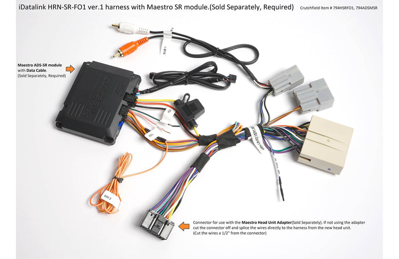 iDatalink HRN-SR-FO1 Connect a new car stereo and retain steering wheel controls and factory amp in select 2006-16 Ford, Lincoln, Mercury, and Mazda vehicles