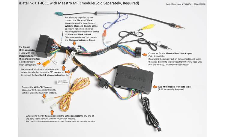 iDatalink KIT-JGC1 Dash and Wiring Kit Maestro Dash Kit + Harness (2014-22 Jeep Grand Cherokee)