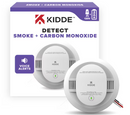 Kidde DETECT Combination Smoke & Carbon Monoxide Alarm, Hardwired with AA Backup Battery and Voice Alerts 30CUAR-VCA