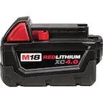 Milwaukee 48-11-1840 Tool M18 18V Lithium-Ion Extended Capacity (XC) 4.0 Ah REDLITHIUM Battery Pack