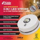 Kidde P4010ACLEDSCA  integrated 120 V AC wire-in 2 in 1 Led strobe and 10 year talking smoke alarm