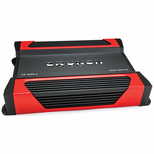 Crunch PZ-1520.4 (PZ15204) 1500W Max 2 ohm Stable 4-Channel Class-A/B Amplifier w/ Remote Level Control/Bass Knob Included