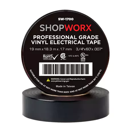 ShopWorx Vinyl Electrical Tape (1700 Grade - 3/4" x 60 ft. - 10 pk)