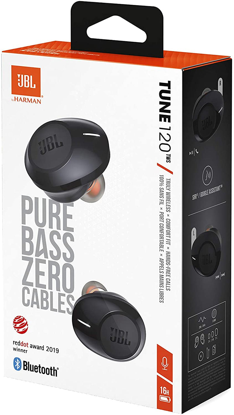 JBL Tune 120TWS True Wireless In-Ear Bluetooth Headphones (JBLT120TWSBLKAM) - Bass Electronics