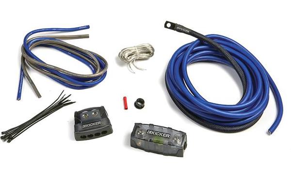 Kicker PKD4 4-Gauge dual amplifier power wiring kit - Bass Electronics