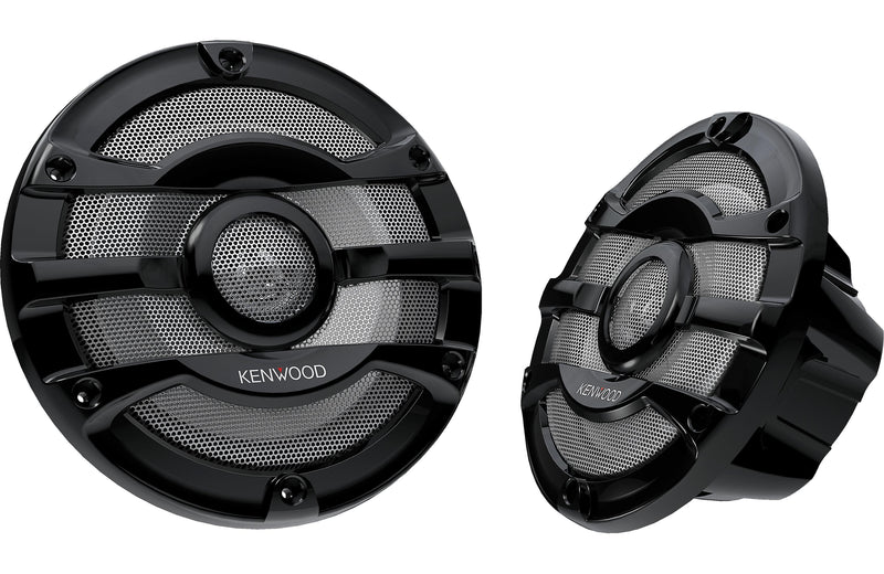 Kenwood KFC-2053MRB 8" 2-way marine speakers with black grilles (Black) - Bass Electronics