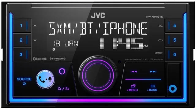 JVC 2-Din Digital Media 2-Line VA LCD Display AV Receiver with Bluetooth - Bass Electronics