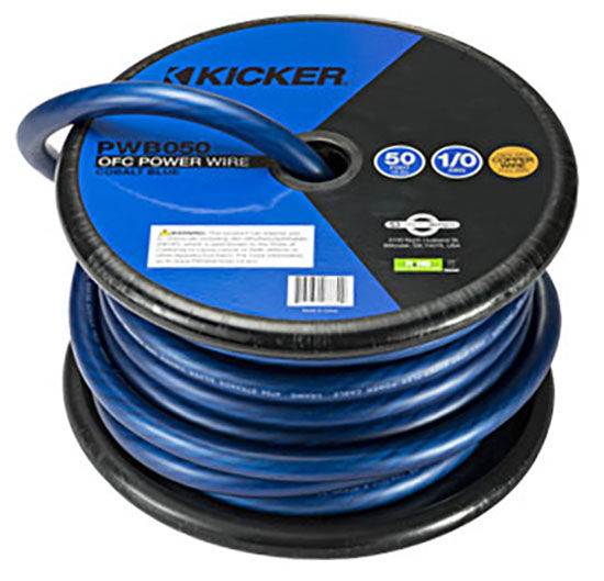 Kicker 46PWB050 Power Wire, Spool, Blue,1/0ga, 50ft - Bass Electronics