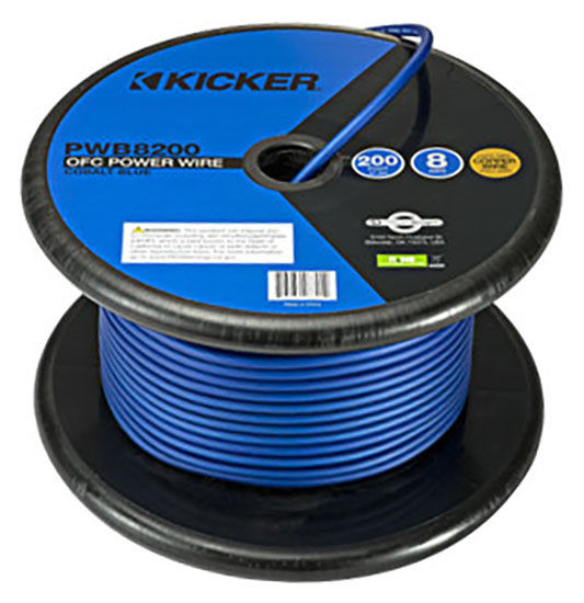 Kicker 46PWB8200 Power Wire, Spool, Blue, 8ga, 200ft - Bass Electronics