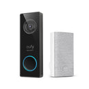 eufy Security Wired 2K Video Doorbell, w/Chime Wireless Wi-fi Compatibility Smart Video Doorbell in Black - Bass Electronics