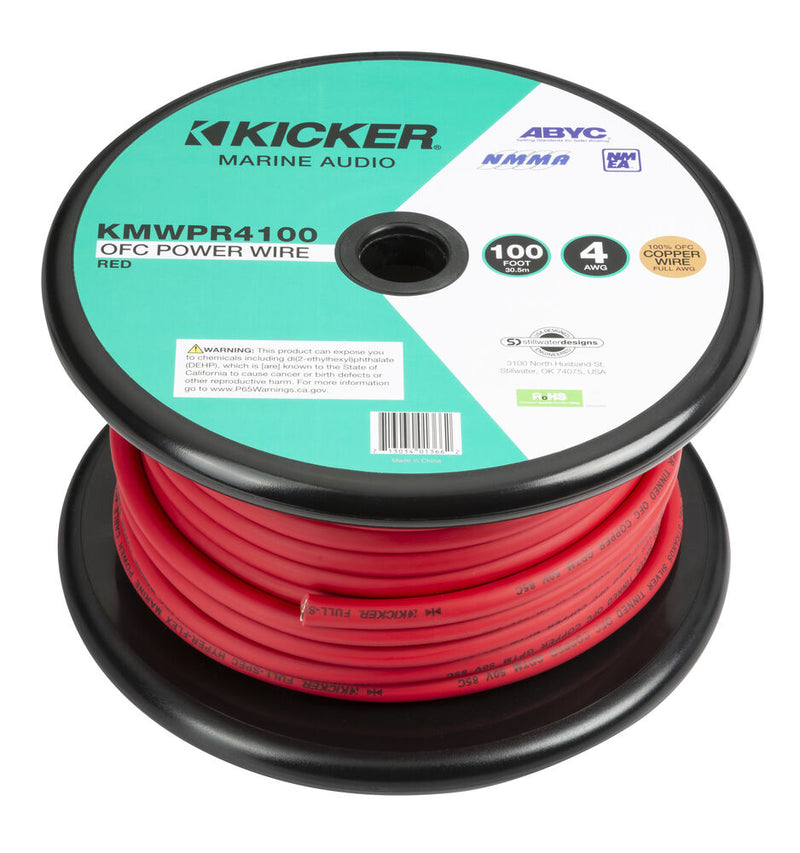 Kicker 47KMWPR8200 KMWPR8200 Marine 8AWG Power Wire, 200Ft, Red - Bass Electronics