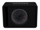 Kicker CompR 12" (30cm) single subwoofer in Vented Enclosure, 2-Ohm, 500W - Bass Electronics