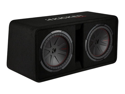 Kicker CompR 10"(25cm) Dual subwoofers in Vented Enclosure, 2-Ohm, 800W - Bass Electronics