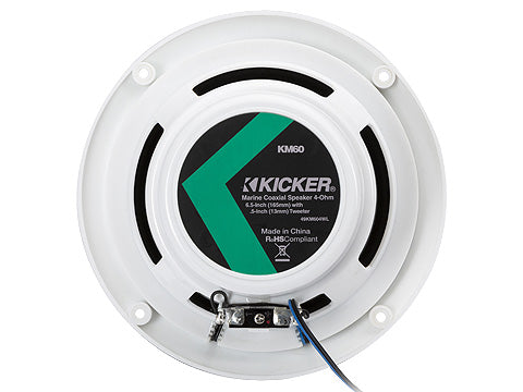 Kicker 6.5inch Marine Coaxial with 1/2inch Tweeters, w/ Blue LED White 4Ω - Bass Electronics