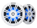 Kicker 6.5inch Marine Coaxial with 1/2inch Tweeters, w/ Blue LED White 4Ω - Bass Electronics