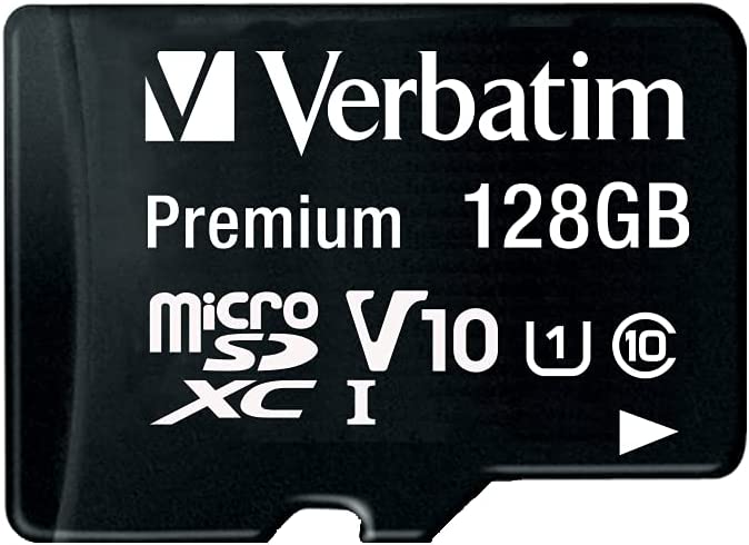 VERBATIM 128GB Premium microSDXC Memory Card with Adapter, UHS-I V10 U1 Class 10, Black (44085) - Bass Electronics