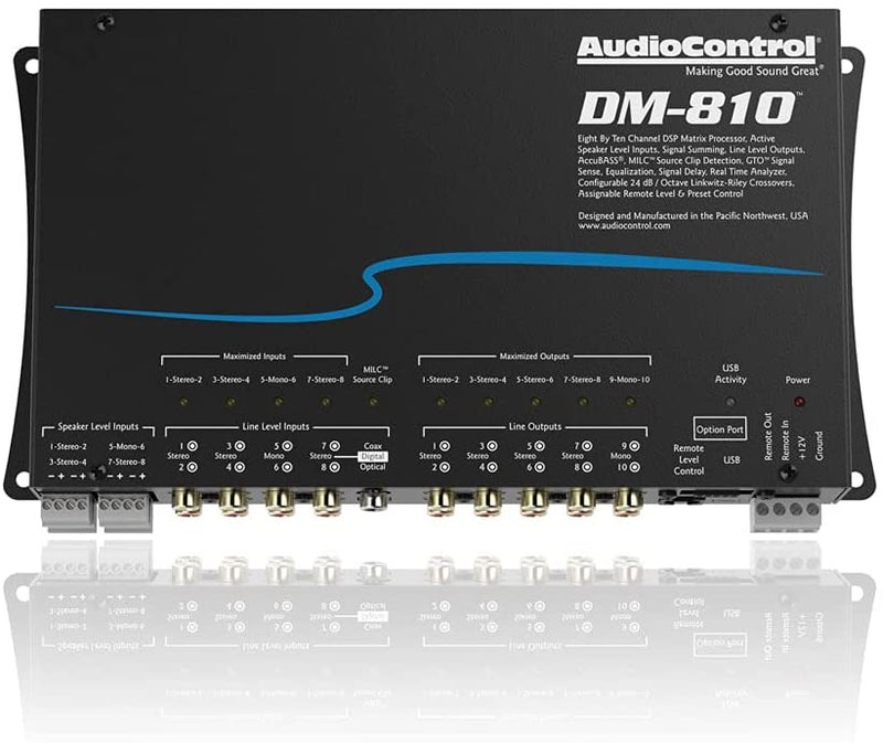 AudioControl DM-810 8 by 10 Channel Matrix Digital Signal Processor - Bass Electronics