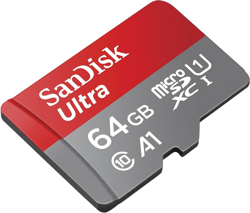 SanDisk 64GB Ultra microSDXC UHS-I Memory Card with Adapter - 120MB/s, C10, U1, Full HD, A1, Micro SD Card - - Bass Electronics