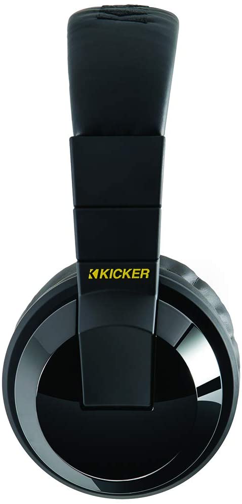 Kicker 46HP4BTB Improved battery and Bluetooth range; 3-button mic/remote on optional cable; black w/ yellow accents - Bass Electronics