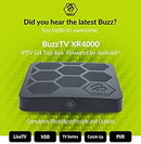 BuzzTV XR4000 - Android 9.0 IPTV Set-Top Box with IR-100 Remote - Faster Than Ever Before - 4K Ultra HD - 2GB RAM 16GB Storage - Latest Graphics Processor - Dual Band WiFi - Bass Electronics