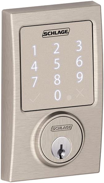 Schlage Century Satin Nickel Touchscreen Sense Smart Door Lock Rated AAA - Bass Electronics