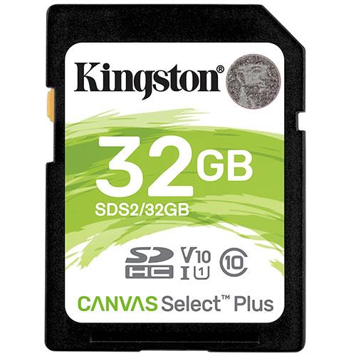 Kingston Canvas Select Class 10 UHS-I SDHC Memory Card - 32GB - Bass Electronics