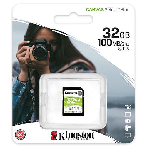 Kingston Canvas Select Class 10 UHS-I SDHC Memory Card - 32GB - Bass Electronics