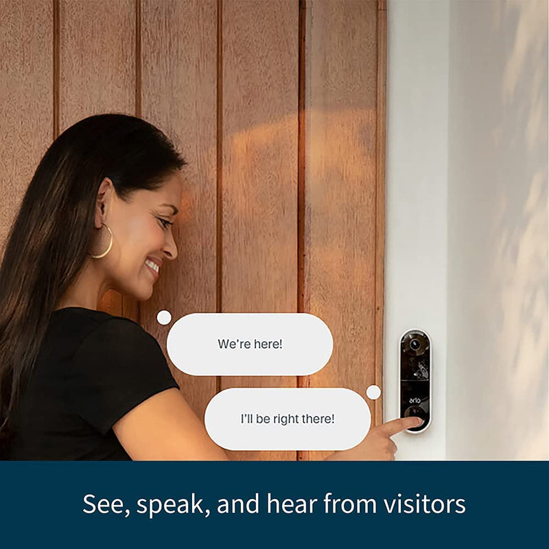 Arlo Video Doorbell | HD Video, Weather-Resistant, 2-Way Audio | Motion Detection and alerts | Compatible with Alexa | (AVD1001) - Bass Electronics