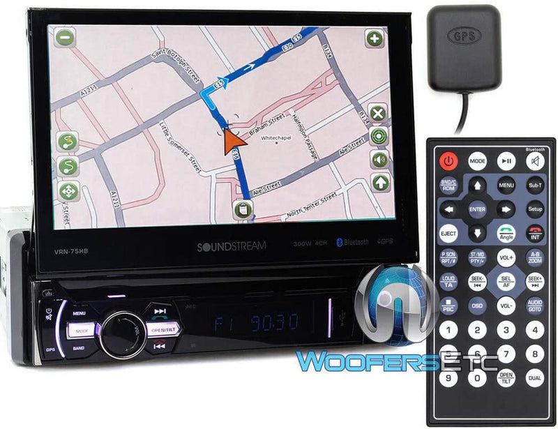 Soundstream VRN-75HB 7" Touchscreen 1-DIN w/ DVD, CD/MP3, AM/FM Receiver w/ GPS Navigation & Android PhoneLink - Bass Electronics