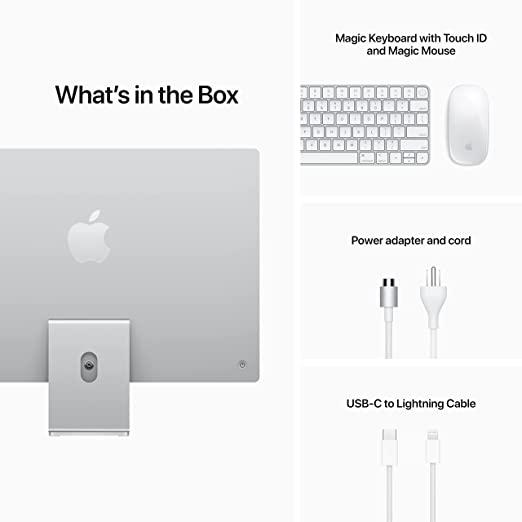 Apple iMac 24" (Spring 2021) - Silver (Apple M1 Chip / 8-Core GPU / 256GB SSD / 8GB RAM) - English - Bass Electronics