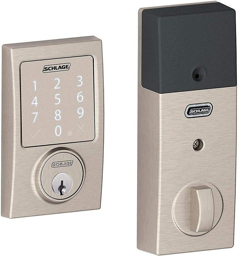 Schlage Century Satin Nickel Touchscreen Sense Smart Door Lock Rated AAA - Bass Electronics