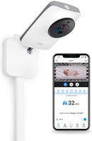 Miku Pro Contact-Free Breathing & Sleep Tracking Monitor - Real-Time Smart Baby Monitor & Wall Mount - HD Video Baby Monitor with Camera & Audio, Night Vision, Humidity & Temperature - Two-Way Talk