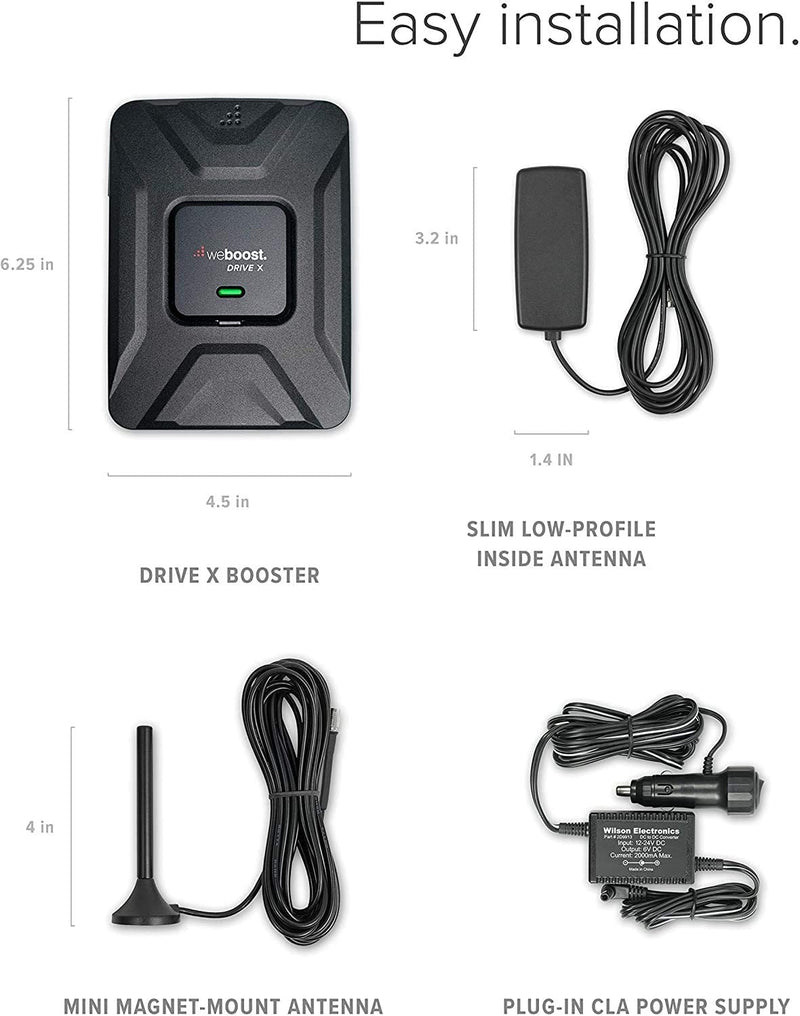 weBoost Drive X Vehicle Cell Phone Signal Booster Kit (655021) - Black - Bass Electronics
