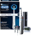 Oral-B 7000 SmartSeries Rechargeable Power Electric Toothbrush with 3 Replacement Brush Heads, Bluetooth Connectivity and Travel Case, White, Powered - Bass Electronics
