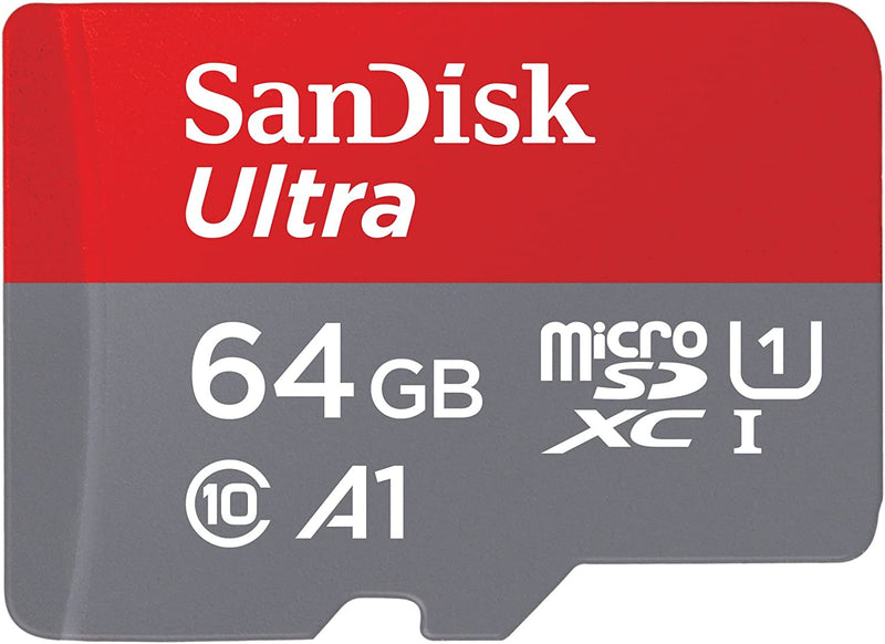 SanDisk 64GB Ultra microSDXC UHS-I Memory Card with Adapter - 120MB/s, C10, U1, Full HD, A1, Micro SD Card - - Bass Electronics