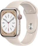 Apple Watch Series 8 (GPS) 45 mm Boîtier en aluminium Starlight avec bracelet sport Starlight - Medium/Large 
